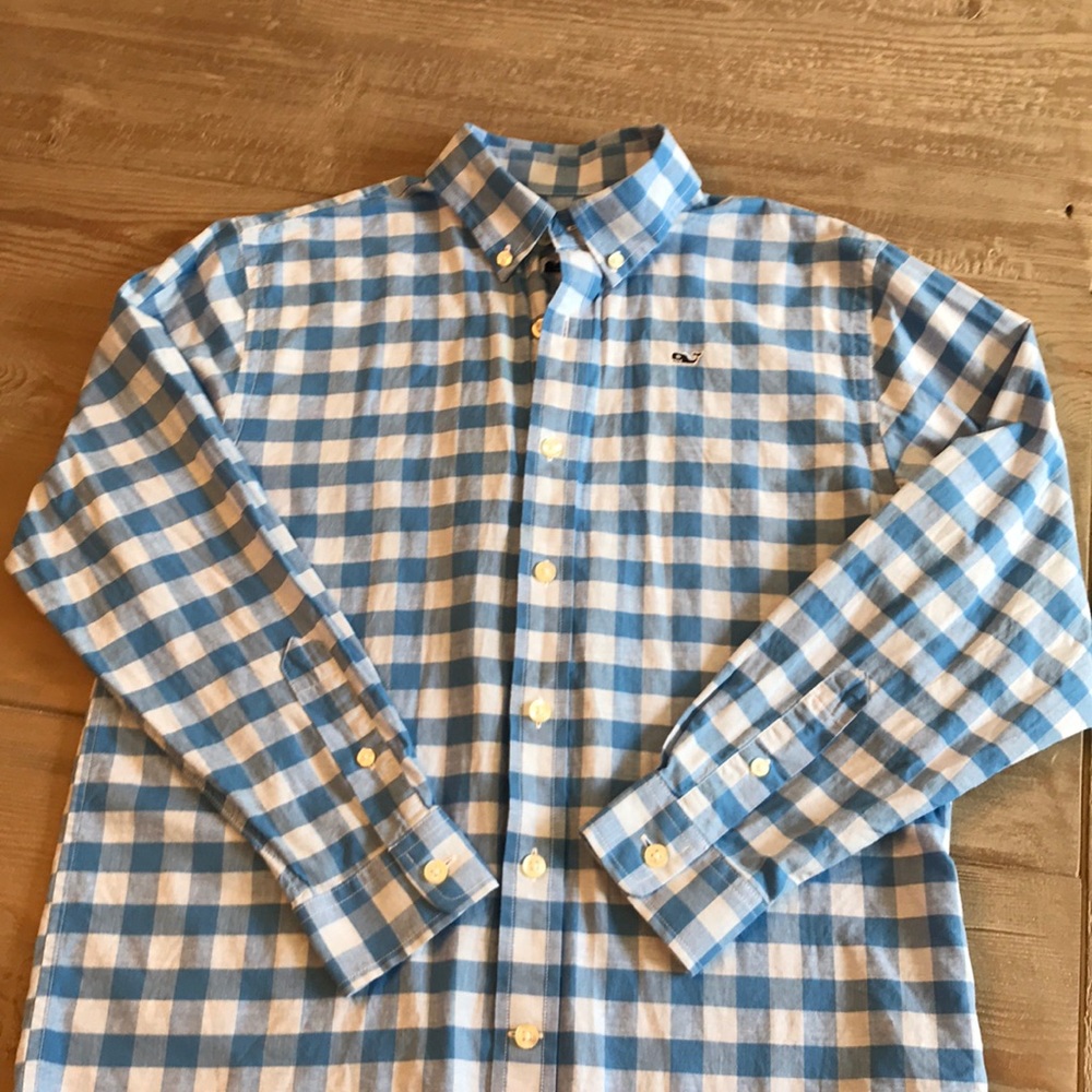 🐳 Vineyard Vines plaid Whale shirt size 12/14